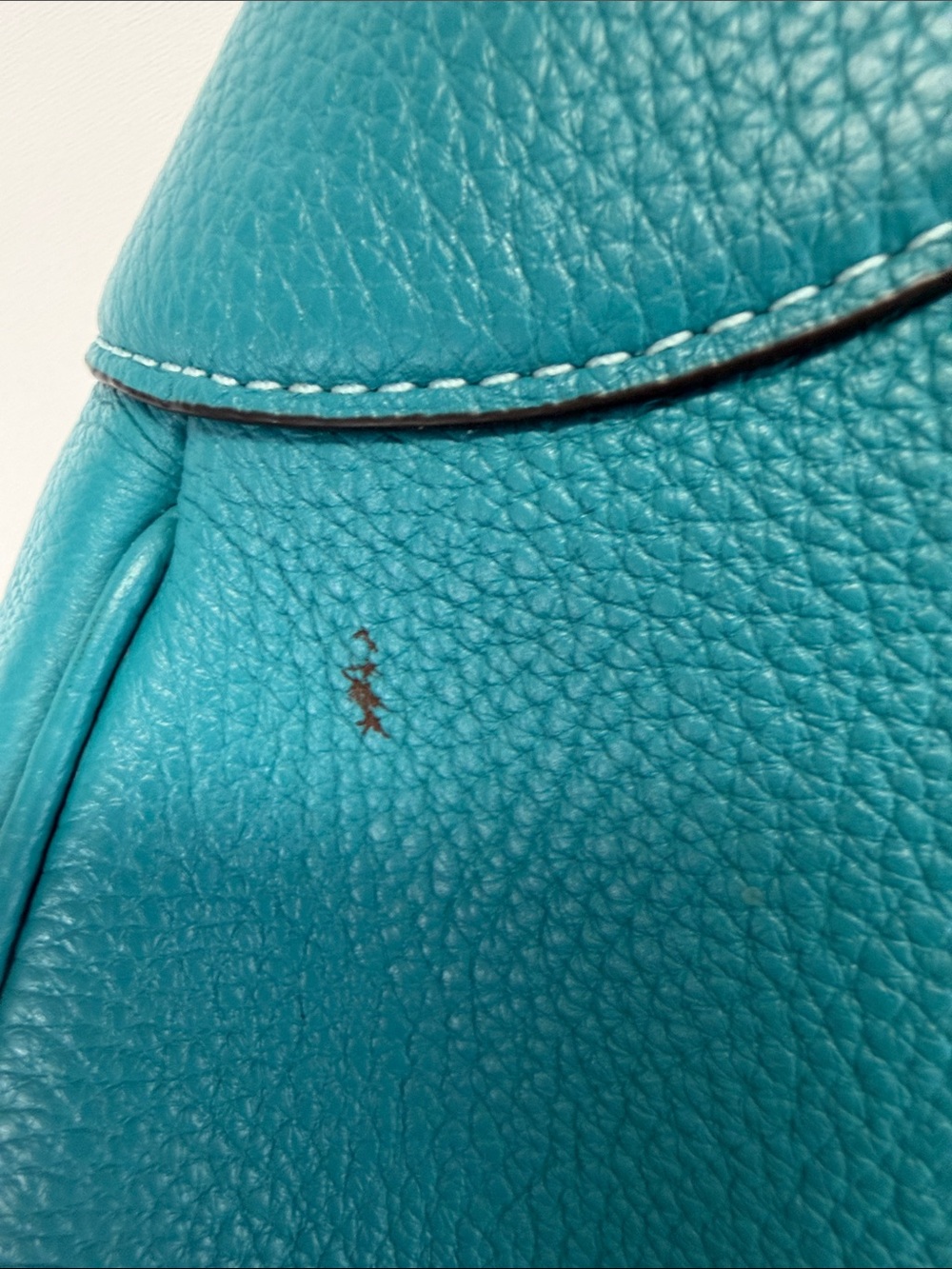 Coach Mara Teal Pebble Leather Hobo Crossbody Bag Wristlet Strap CI790 - Picture 8 of 11